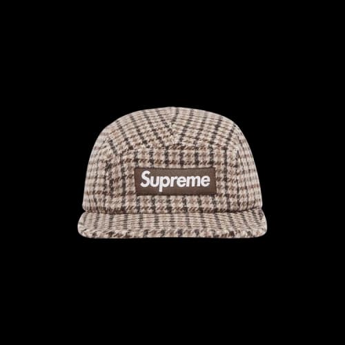 Supreme Houndstooth Wool Camp Cap 'Tan'