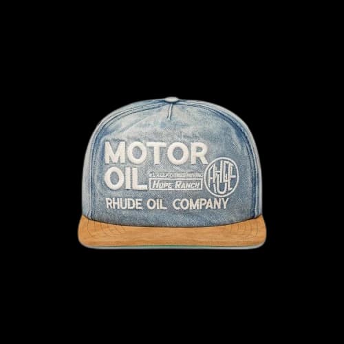 Rhude Motor Oil Hat 'Indigo/Camel'