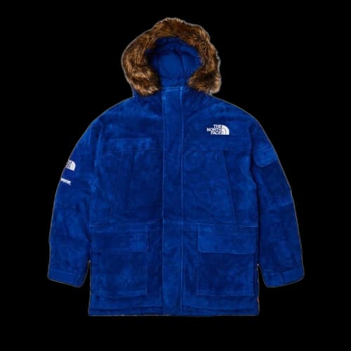 Supreme x The North Face Suede 600-Fill Down Parka 'Blue'