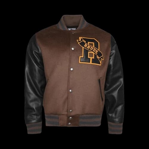 Rhude Hills Varsity Jacket 'Black/Brown'