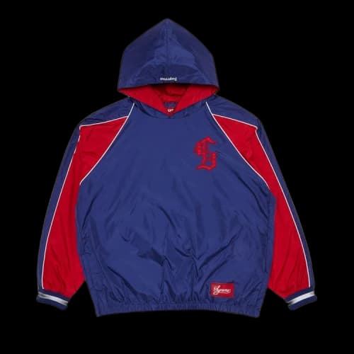 Supreme Hooded Warm Up Pullover 'Navy'