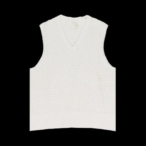 Aimé Leon Dore Waffle V Neck Sweater Vest 'Cream'