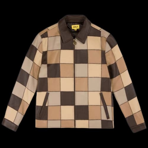 GOLF WANG Leather Patchwork Jacket 'Brown Combo'