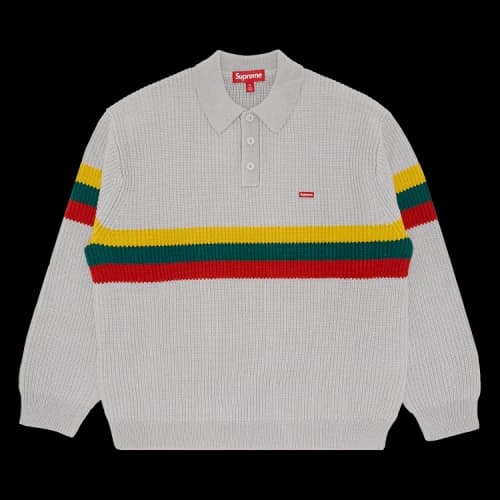 Supreme Small Box Polo Sweater 'Grey'