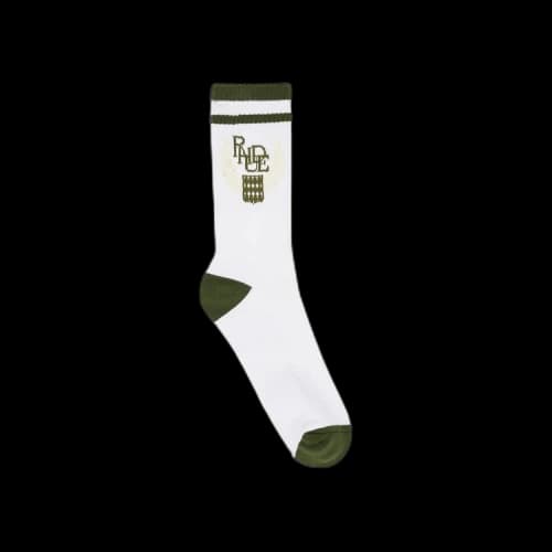 Rhude Crest Stripe Sock 'White/Olive'