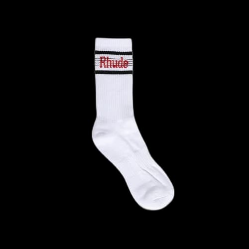 Rhude Speed Stripe Sock 'White/Black/Red'