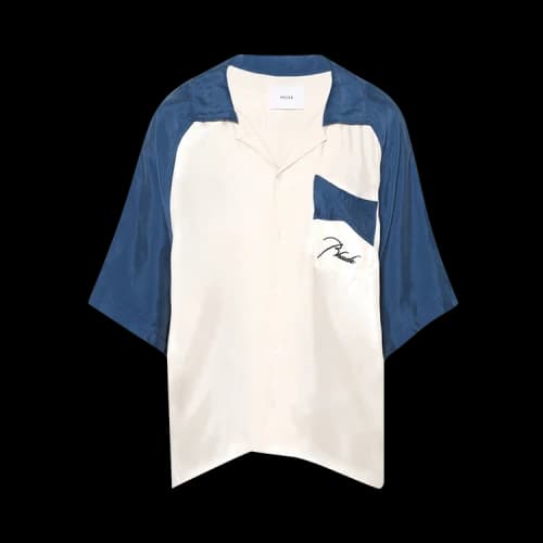 Rhude Raglan Poplin Button Up Shirt 'Navy/Cream'