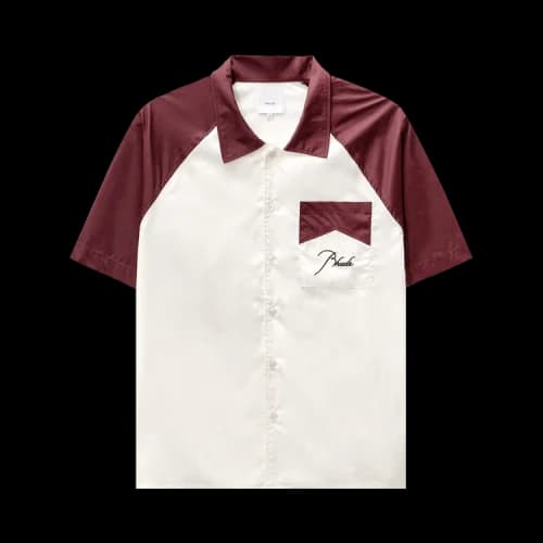 Rhude Raglan Poplin Button Up 'Maroon/Creme'