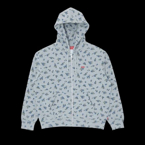 Supreme Small Box Zip Up Hooded Sweatshirt 'Flowers'