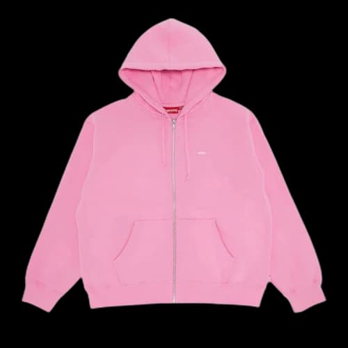 Supreme Small Box Zip Up Hooded Sweatshirt 'Pink'
