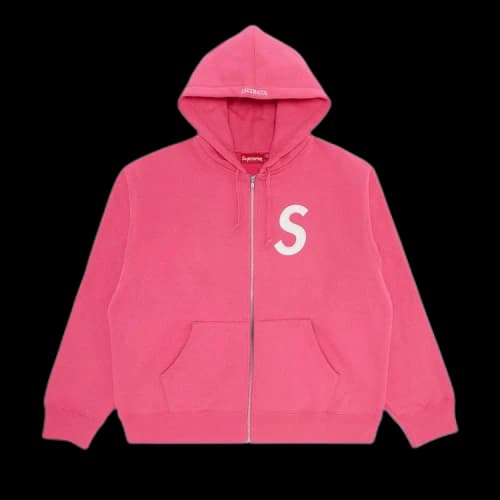 Supreme S Logo Zip Up Hooded Sweatshirt 'Magenta'