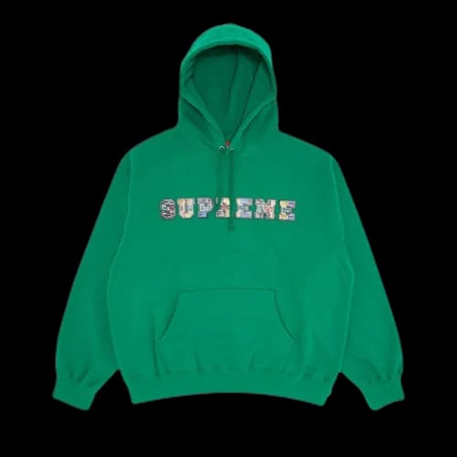 Supreme Collegiate Patchwork Leather Hooded Sweatshirt 'Green'