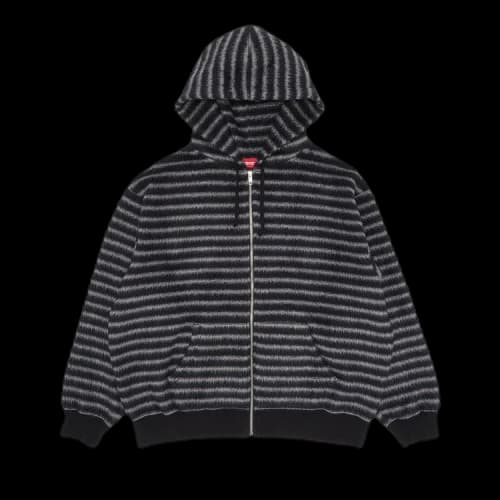 Supreme Brushed Zip Up Hooded Sweatshirt 'Black'