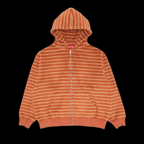 Supreme Brushed Zip Up Hooded Sweatshirt 'Orange'