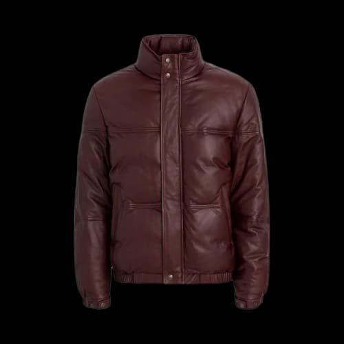 Aimé Leon Dore Leather Down Puffer Jacket 'Oxblood'
