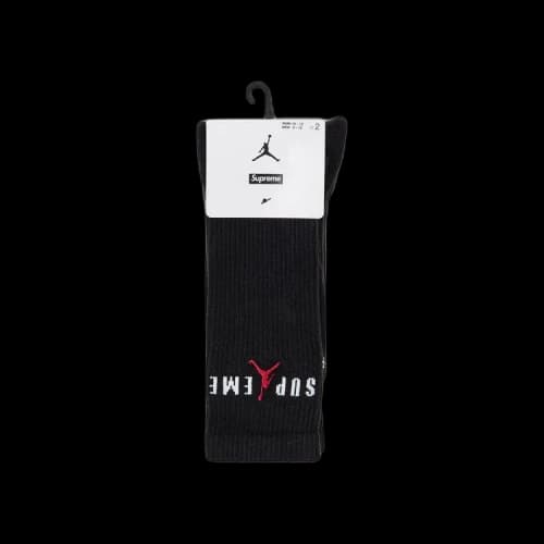 Supreme x Jordan Crew Socks (2 Pack) 'Black'