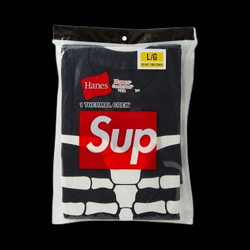 Supreme x Hanes Bones Thermal Crew (1 Pack) 'Black'