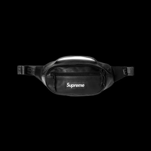 Supreme Leather Waist Bag 'Black'