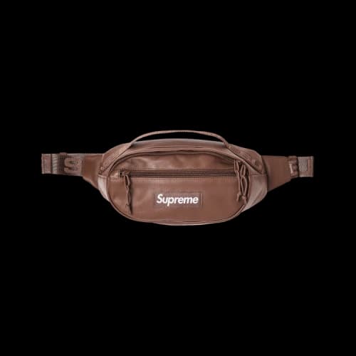 Supreme Leather Waist Bag 'Brown'