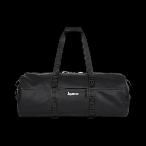 Supreme Leather Large Duffle Bag 'Black'