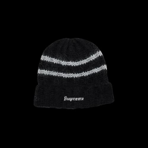 Supreme Brushed Stripe Beanie 'Black'