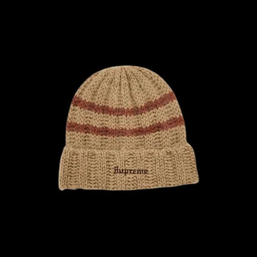 Supreme Brushed Stripe Beanie 'Camel'