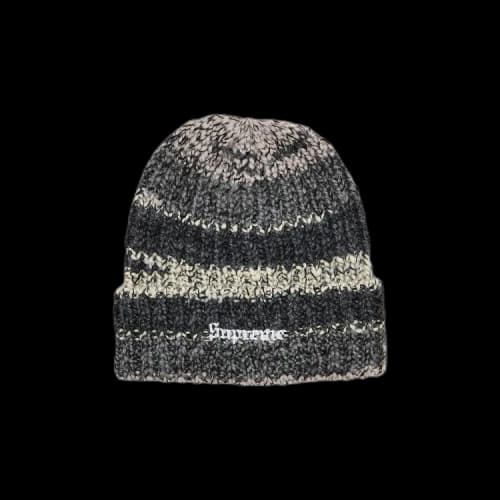 Supreme Space Dye Stripe Beanie 'Black'