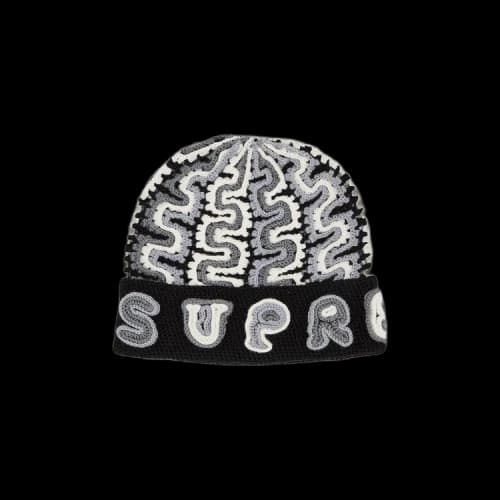 Supreme Yarn Appliqué Beanie 'Black'