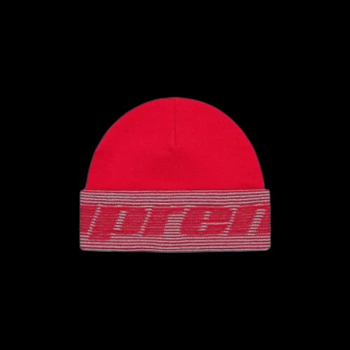 Supreme Reflective Jacquard Beanie 'Red'