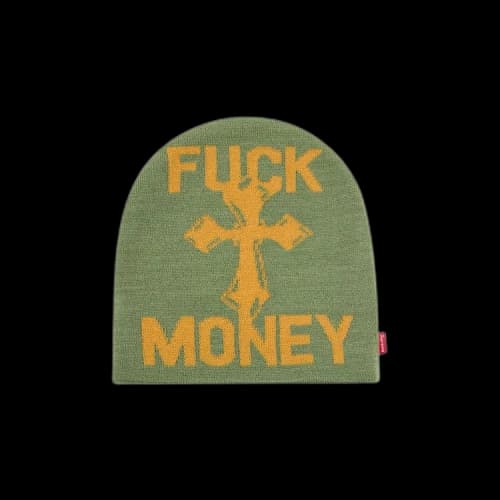 Supreme Fuck Money Beanie 'Olive'