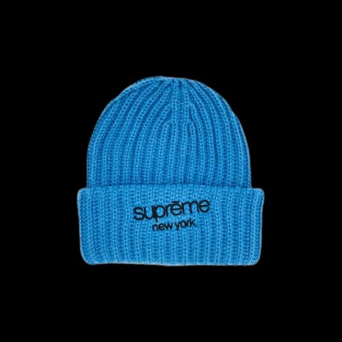 Supreme Classic Logo Chunky Ribbed Beanie 'Blue'