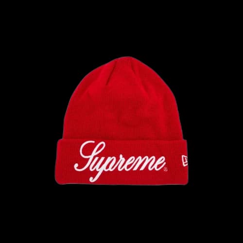 Supreme New Era Script Beanie 'Red'