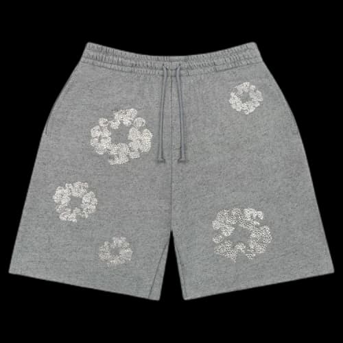 Denim Tears Cashmere Swarovski Cotton Wreath Shorts 'Grey'