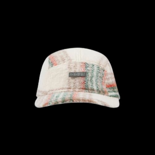 GOLF WANG Logger Plaid Camp Hat 'Cream'