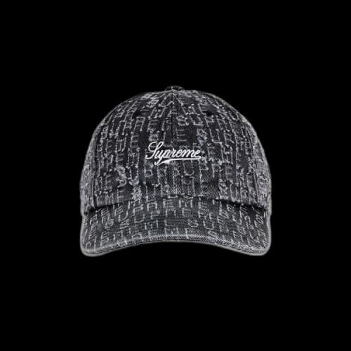 Supreme Needle Punch Denim 6-Panel 'Black'