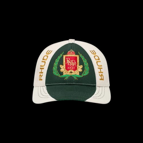 Rhude Racing Crest 6-Panel Hat 'Cream/Green'