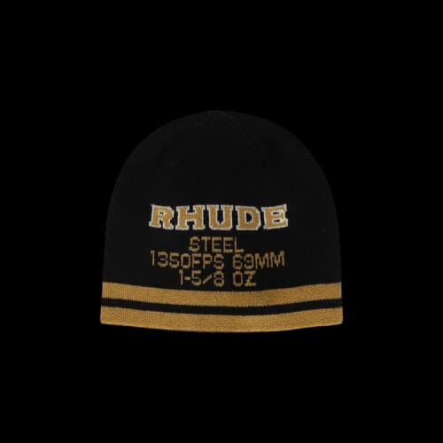 Rhude Steel Beanie 'Black/Yellow'