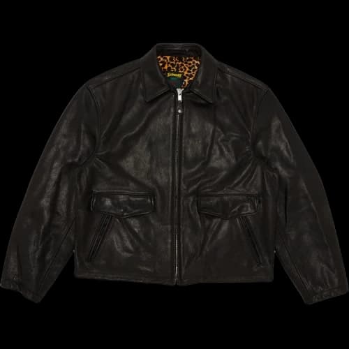Supreme x Schott Leather Racer Jacket 'Black'