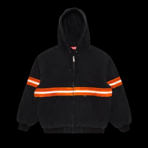 Supreme Reflective Stripe Hooded Work Jacket 'Black'