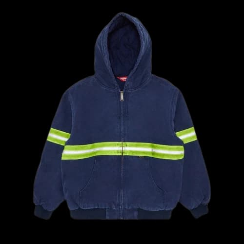 Supreme Reflective Stripe Hooded Work Jacket 'Navy'