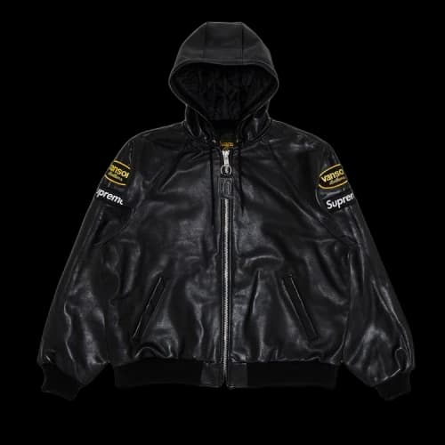 Supreme x Vanson Leather Hooded Work Jacket 'Black'