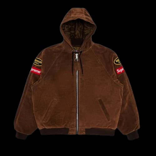 Supreme x Vanson Leather Hooded Work Jacket 'Suede'