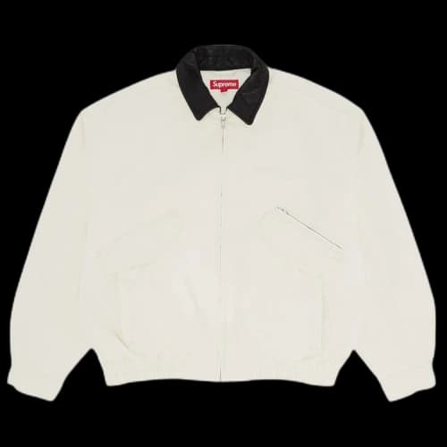 Supreme Leather Collar Utility Jacket 'Stone'