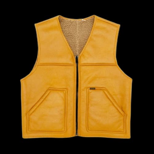 Supreme Reversible Faux Shearling Work Vest 'Yellow'