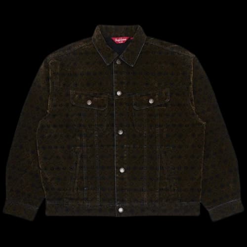 Supreme Flocked Denim Trucker Jacket 'Black'