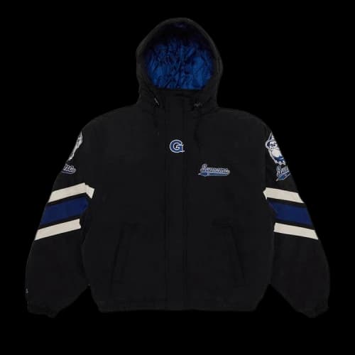 Supreme x Mitchell & Ness NCAA Hooded Stadium Jacket 'Black'