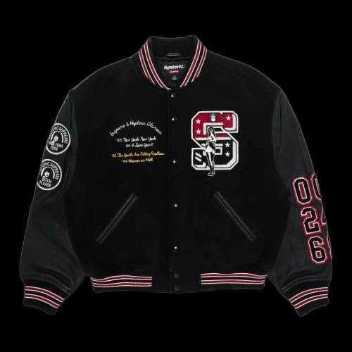 Supreme x HYSTERIC GLAMOUR Varsity Jacket 'Black'
