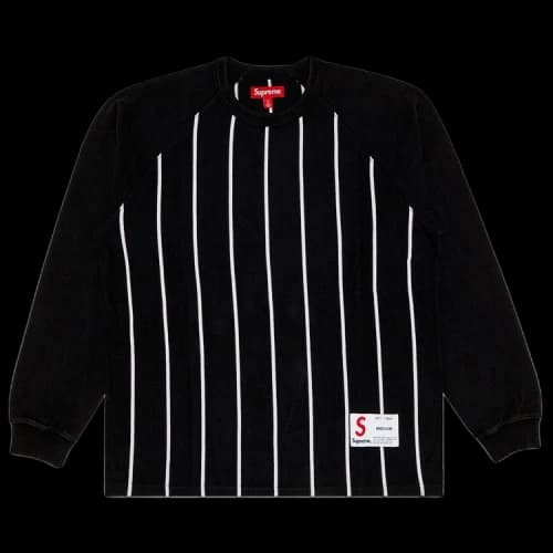 Supreme Stripe Raglan Long-Sleeve Top 'Black'