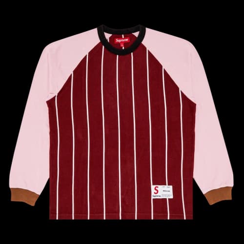 Supreme Stripe Raglan Long-Sleeve Top 'Maroon'