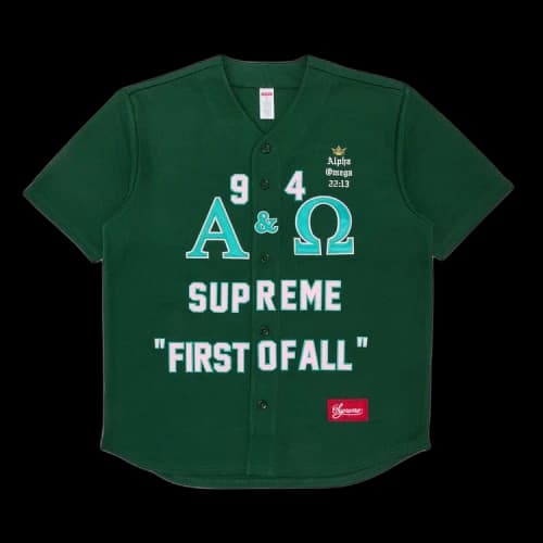 Supreme Alpha Omega Baseball Jersey 'Green'
